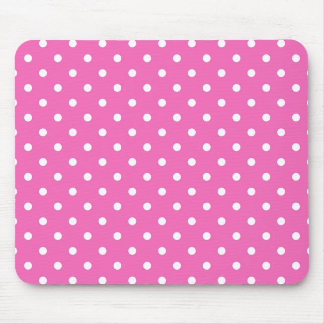 pink polka dots mouse mat (Front)