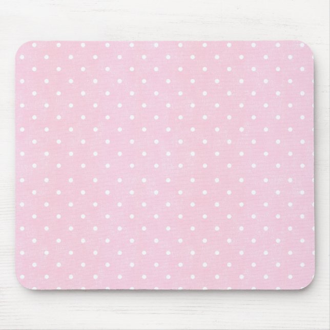 Pink Polka Dots Mouse Mat (Front)