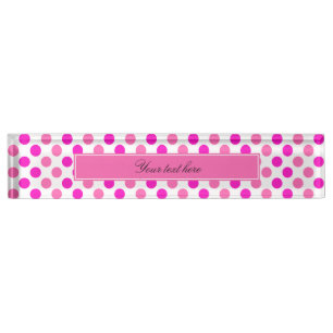 Pink Polka Dots Nameplate