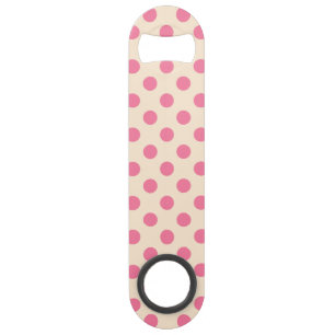 Pink polka dots on cream