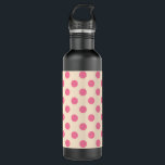 Pink polka dots on cream 710 ml water bottle<br><div class="desc">Pink polka dots on cream</div>