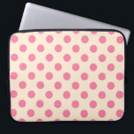 Pink polka dots on cream laptop sleeve<br><div class="desc">Pink polka dots on cream</div>