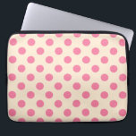 Pink polka dots on cream laptop sleeve<br><div class="desc">Pink polka dots on cream</div>
