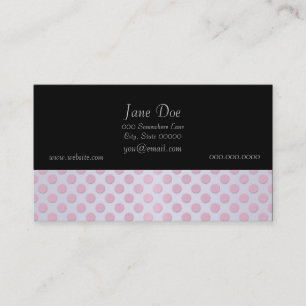 Pink Polka Dots over Silvery White Business Card