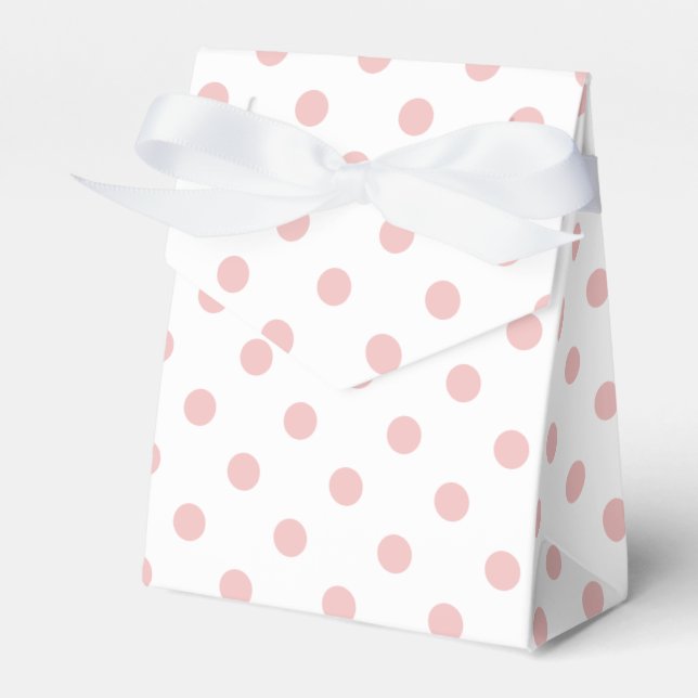 Pink Polka Dots Pattern Favour Box (Front Side)