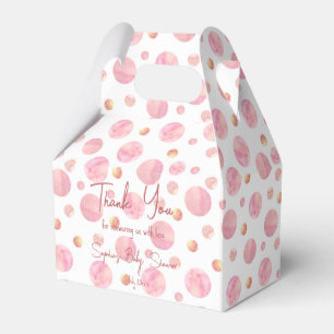 Pink polka dots personalised favour box