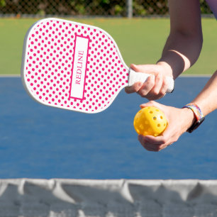 Pink Polka dots Pickleball Paddle