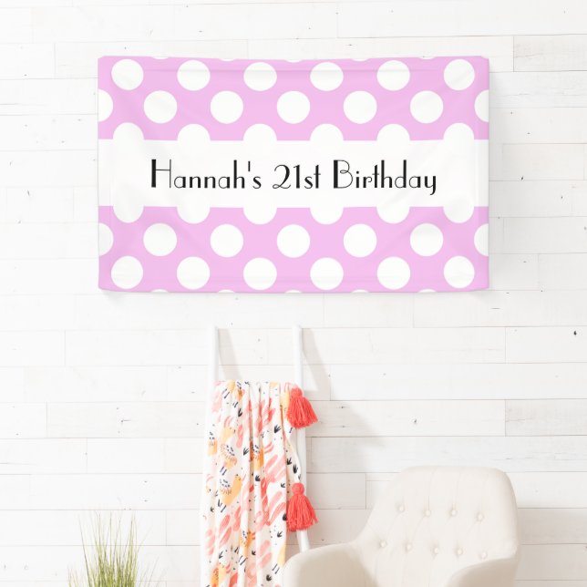 Pink Polka Dots, Polka Dot Pattern, Dots, Birthday Banner (Insitu)