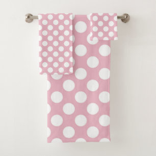 Pink Polka Dots, Polka Dot Pattern, Dots, Dotted Bath Towel Set
