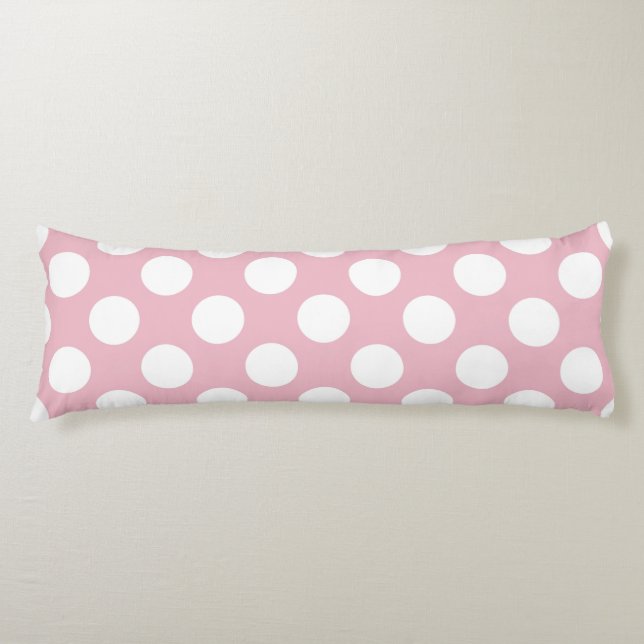 Pink Polka Dots, Polka Dot Pattern, Dots, Dotted Body Cushion (Front)