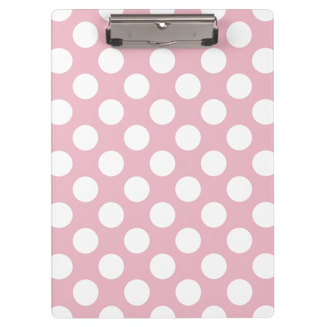 Pink Polka Dots, Polka Dot Pattern, Dots, Dotted Clipboard (Front)