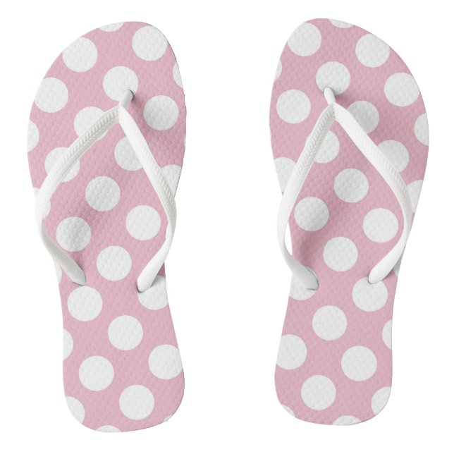 Pink Polka Dots, Polka Dot Pattern, Dots, Dotted Flip Flops (Footbed)
