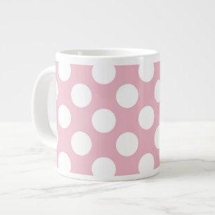 Pink Polka Dots, Polka Dot Pattern, Dots, Dotted Large Coffee Mug