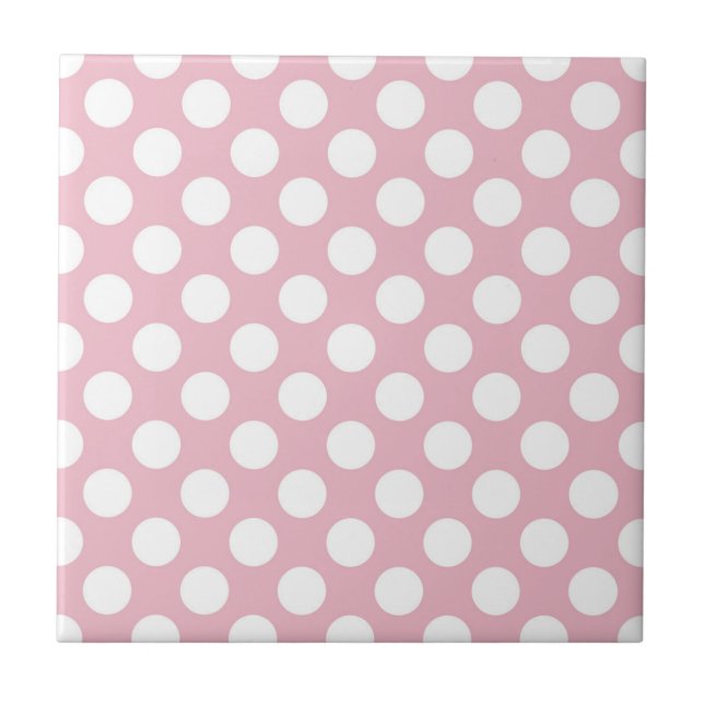 Pink Polka Dots, Polka Dot Pattern, Dots, Dotted Tile (Front)