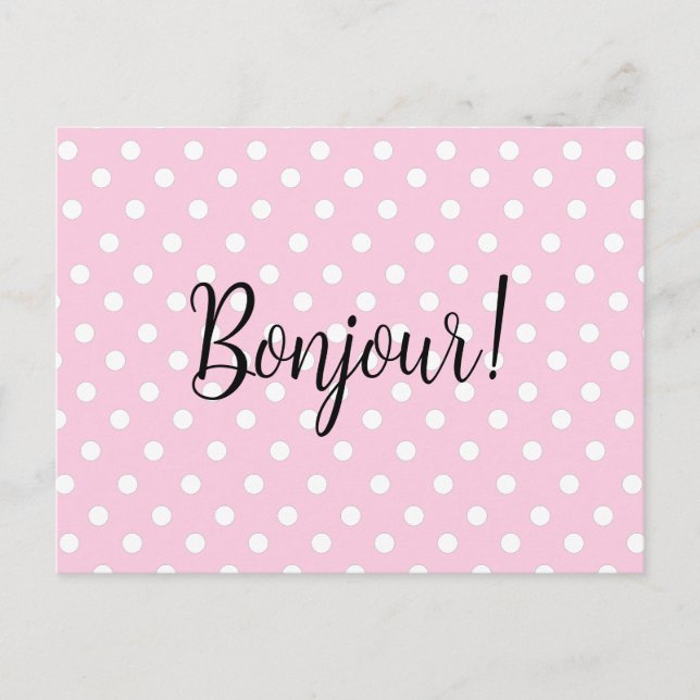 Pink Polka Dots  Postcard (Front)