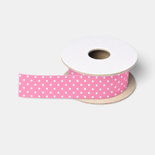 Pink Polka Dots Ribbon Satin Ribbon