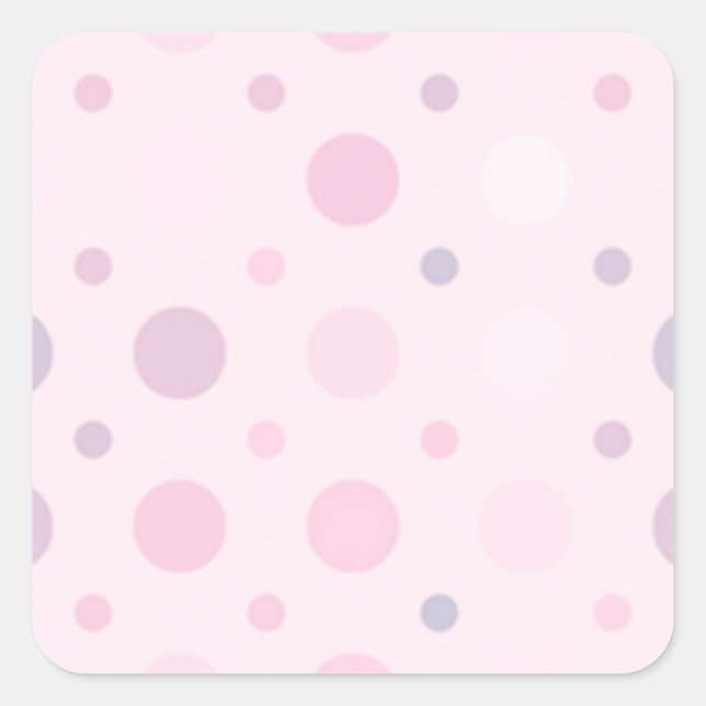Pink Polka Dots Square Sticker (Front)