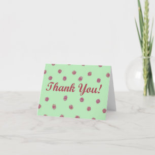 Pink Polka Dots Thank you Card