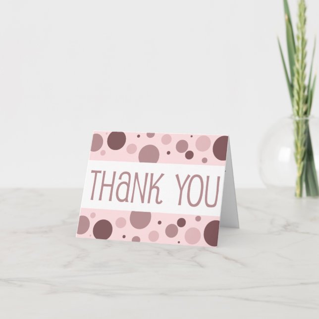 Pink Polka Dots "Thank You" cards (Front)