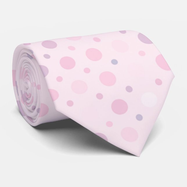 Pink Polka Dots Tie (Rolled)