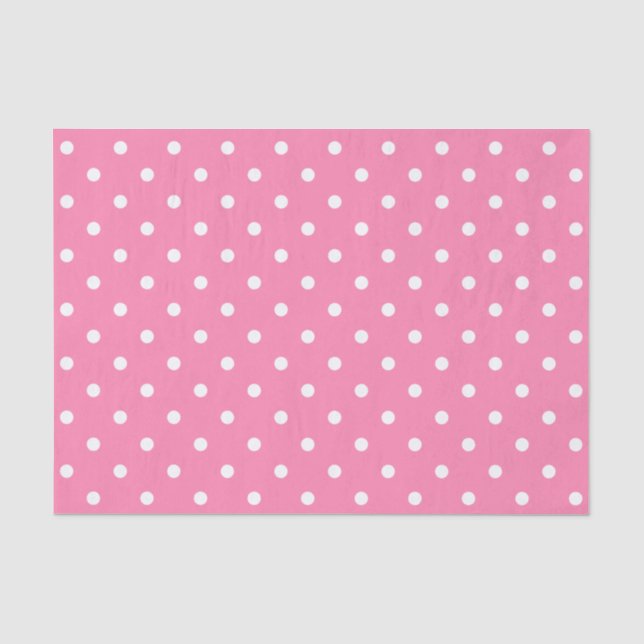 Pink Polka Dots Tissue Paper (Front)