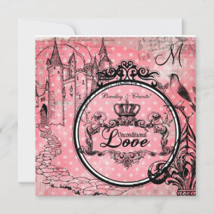 Pink Polka Dots Unconditional Love Wedding Invite