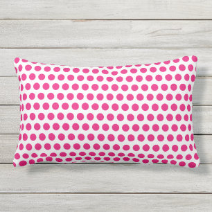 Pink Polka Dots White Custom Colours Cute Girly Lumbar Cushion