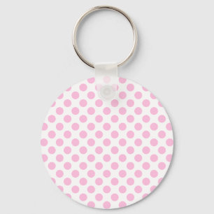 Pink Polka Dots with Customisable Background Key Ring