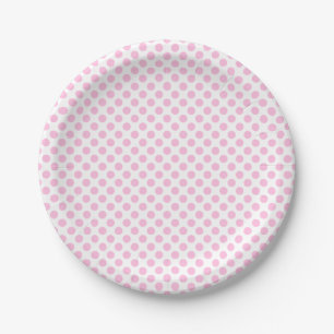 Pink Polka Dots with Customisable Background Paper Plate