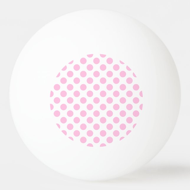 Pink Polka Dots with Customisable Background Ping Pong Ball (Front)