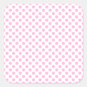 Pink Polka Dots with Customisable Background Square Sticker