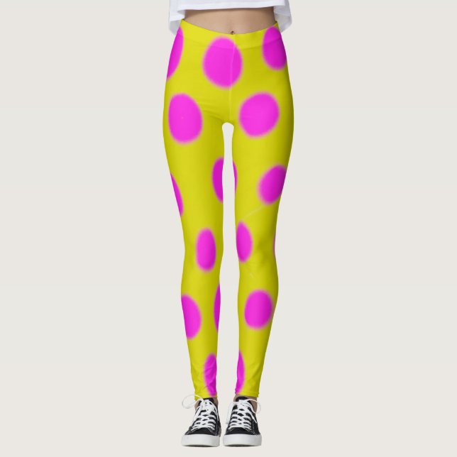 Pink Polka Dots Women's Leggings (Front)