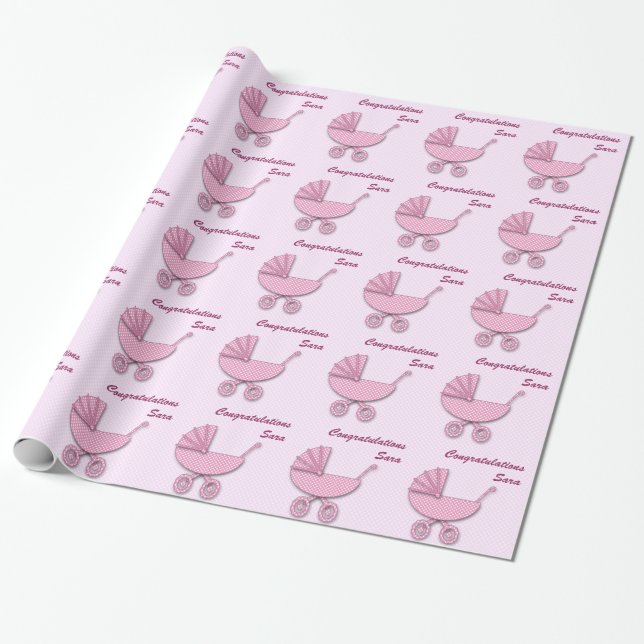 pink polka dots wrapping paper (Unrolled)