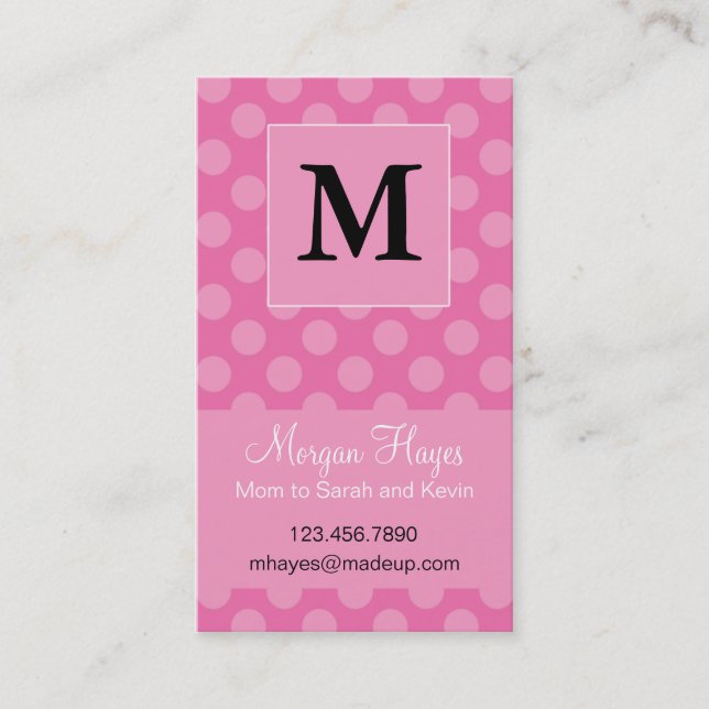 Pink Polka Mummy Card (Front)