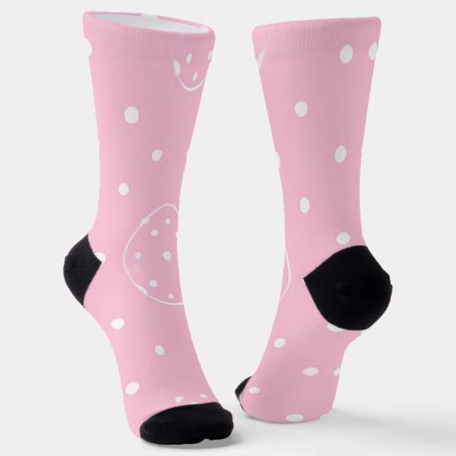 Pink Polka Parade Socks (Angled)