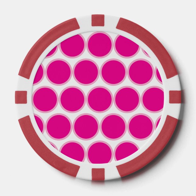 Pink Polka Poker Chip (Front)