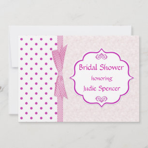 Pink polkadot Bridal Shower Invitation