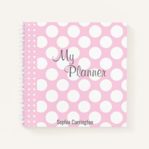 Pink Polkadot Name Planner  Notebook