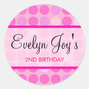 Pink Polkadot Stickers / Favour Tags