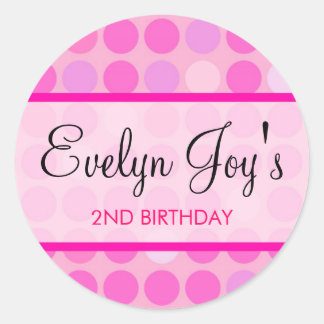 Pink Polkadot Stickers / Favour Tags