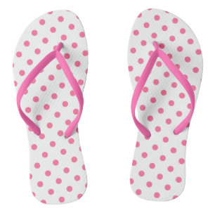 Pink Polkadots - Flip Flops Slim Straps