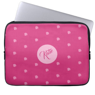 Pink Polkadots-Seashells- Laptop Sleeve