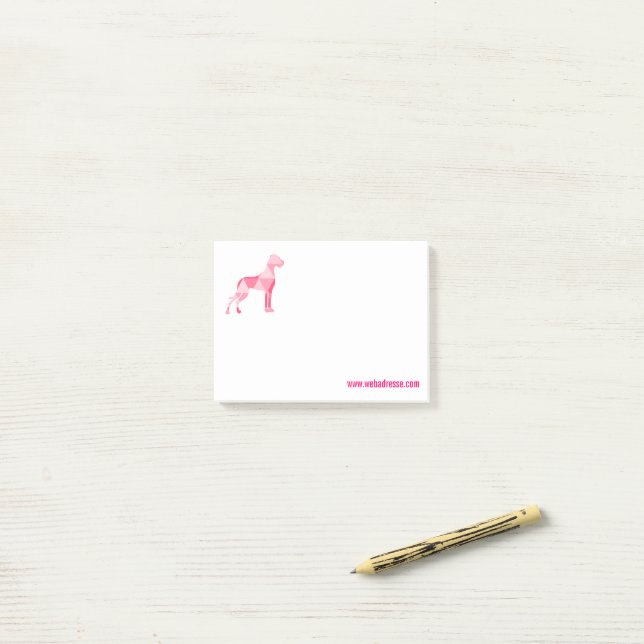 Pink Polygon Great Dane Post-it Notes (On Desk)