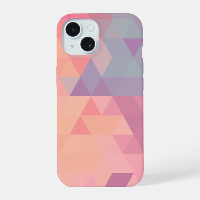 Pink Polygons iPhone 15 Case (Back)
