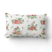 Pink Pomegranate Fruit and Bloom Lumbar Pillow