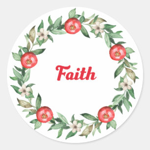 Pink Pomegranate Spiritual Stickers - Faith