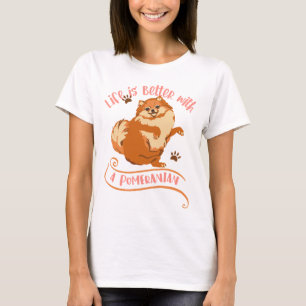 Pink Pomeranian Mum T-Shirt