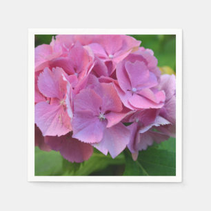 Pink Pompom Hydrangea Hortensia Flower Napkin