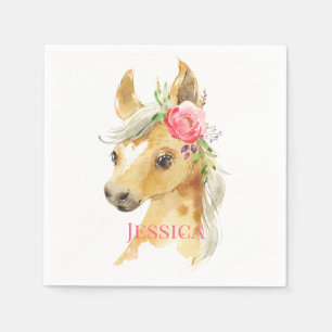 Pink Pony Baby Shower  Napkin