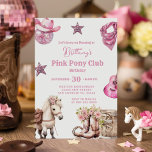 Pink Pony Party Cowgirl Celebration Birthday Invitation<br><div class="desc">Pony Party Birthday Invite, 
Birthday Invitation Pony.
Birthday Party Invite Horse.
Rodeo Cowgirl Celebration.</div>
